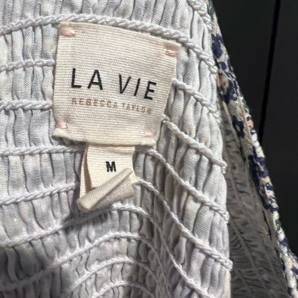 Rebecca Taylor White and Blue Floral Mini Dress - Picture 4 of 4